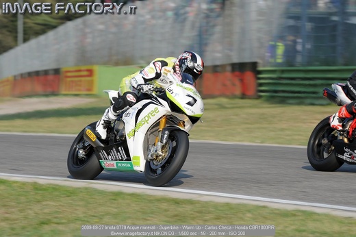 2009-09-27 Imola 0779 Acque minerali - Superbike - Warm Up - Carlos Checa - Honda CBR1000RR
